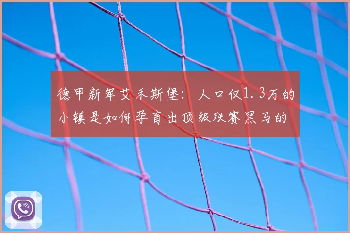 德甲新军艾禾斯堡：人口仅1.3万的小镇是如何孕育出顶级联赛黑马的